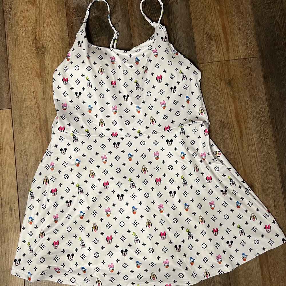 White Dress with Colorful Pattern